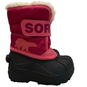 Sorel Snow Commander Boots sz 5 Pink Waterproof Insulated Snow Boots Winter Boot